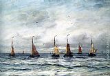 Hendrik Willem Mesdag A Fishing Fleet painting